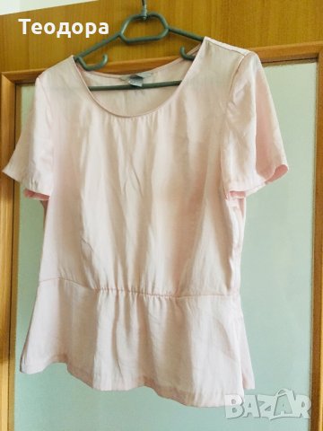 Розова сатениран блуза НМ, снимка 2 - Корсети, бюстиета, топове - 28530734