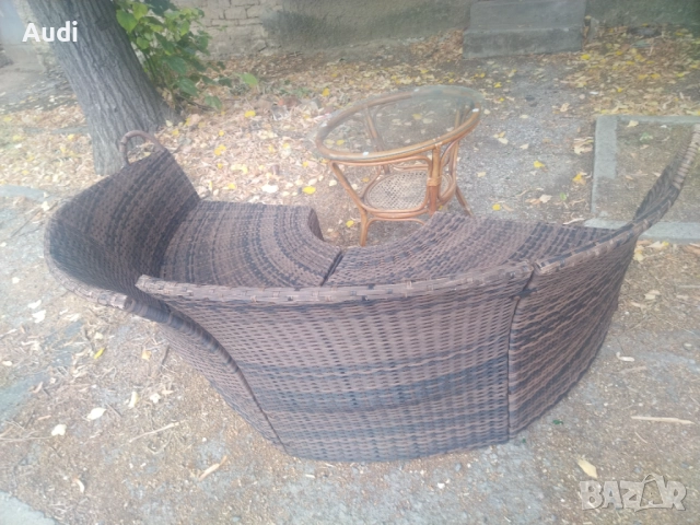 Комплект градински мебели от изкуствен  ратан - Маса и канапе Размери на канапето Широчина 185см Вис, снимка 5 - Градински мебели, декорация  - 51841133