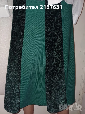 НОВИ с Етикет ! ДАМСКА БЯЛА БЛУЗА и ЗЕЛЕНА ПОЛА , снимка 4 - Блузи с дълъг ръкав и пуловери - 50465223