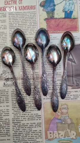 Масивни посребрени чаени лъжици МНЦ
Руски от едно време 
, снимка 2 - Други ценни предмети - 49900989
