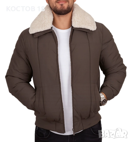 Мъжко Зимно Яке – 3489 пухена яка 3 цвята, снимка 4 - Якета - 52500513