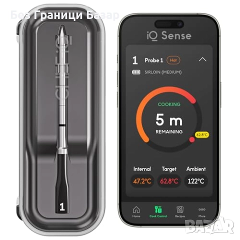 Нов Дигитален смарт термометър за месо BBQ грил фурна с 5 сензора и смарт хъб
