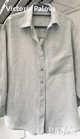 Ленена риза OYSHO овърсайз Испания, снимка 5 - Ризи - 49794417