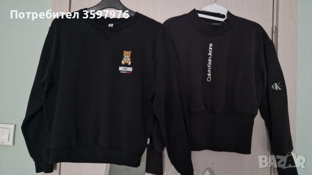 Лот от две оригинални спортни блузи Moschino и Calvin Klein 