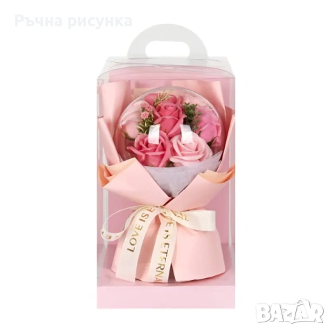 Букети със сфера или кутия колие истинска речна перла и декорация сапунени цветя в кутия , снимка 11 - Декорация за дома - 48387274