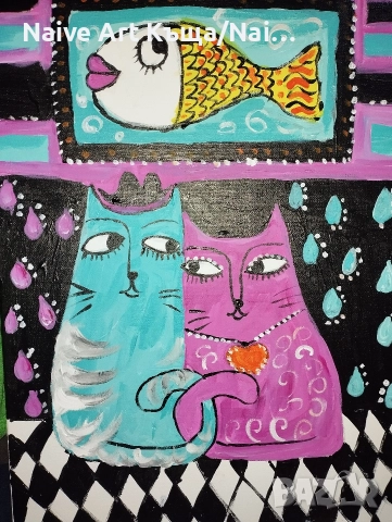 Картина платно маслени бои акрилни бои в.42 / ш.32, снимка 3 - Картини - 52675657