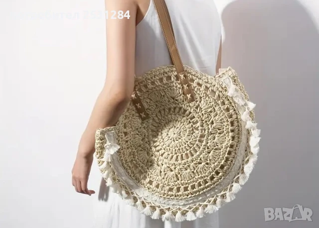 Нова дамска лятна чанта , плажна чанта, плетена чанта, снимка 8 - Чанти - 50753273