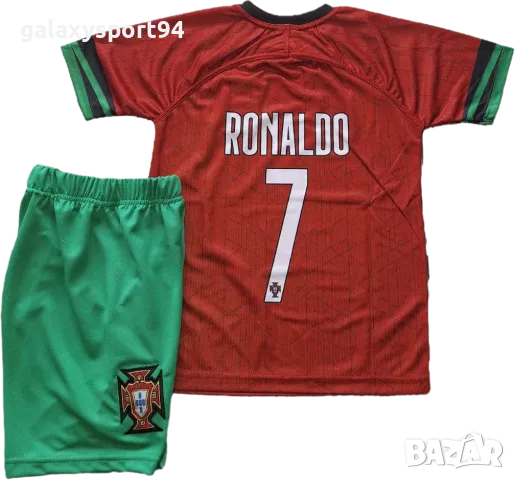Червен Детски Екип CR7 RONALDO Португалия 2025г Комплект с шорти и анцуг 128, снимка 11 - Футбол - 49674902