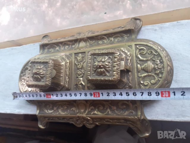 Страхотна стара бронзова барокова мастилница - Антика, снимка 6 - Антикварни и старинни предмети - 51358126