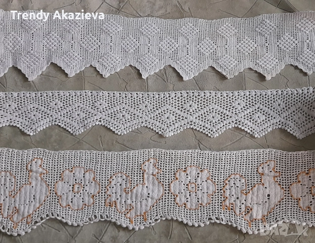 Ръчно плетени дантели за чаршафи и декорация