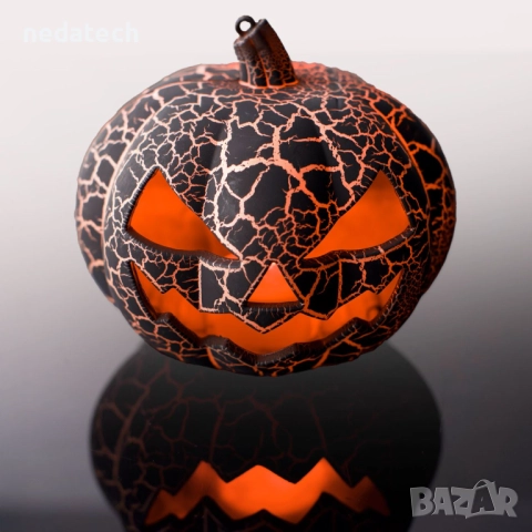 Декоративна тиква, черна, с LED и звук, 15x15x14см, снимка 2 - Други стоки за дома - 52165671