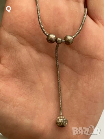 Сребърно колие с топчета, проба 925, снимка 2 - Колиета, медальони, синджири - 50949741