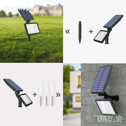 НОВ соларен прожектор за двор IP65 Водоустойчив, 5 режима на осветление за Външно градинско..., снимка 8 - Прожектори - 50501564