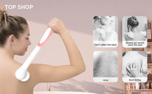 Ексфолираща козметична четка с 4 глави LSM1908 акумулаторна, снимка 6 - Маши за коса - 48648461