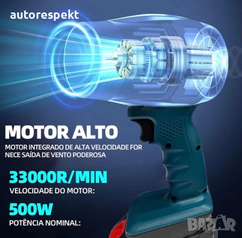 Въздушен турбо пистолет/духалка за автомивка/сняг/листа РЕГУЛИРАНЕ !!!, снимка 4 - Аксесоари и консумативи - 51256553