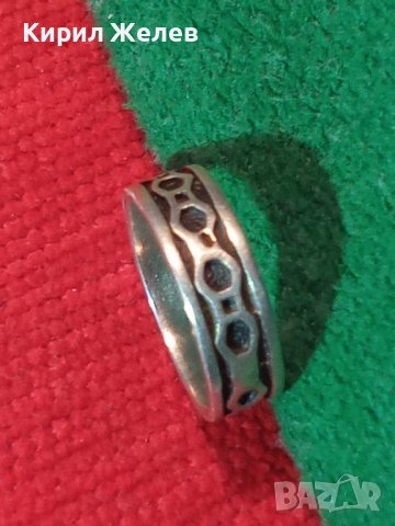 СТАР СТИЛИЗИРАНО ОРНАМЕНТИРАН с НИЕЛО СРЕБЪРЕН АРТ ПРЪСТЕН СРЕБРО925 АНГЛИЯ Тип ХАЛКА 32437