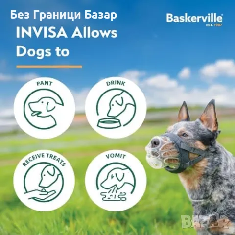 Нова Дишаща намордка против хапане и ядене на боклуци за куче Наморник, снимка 8 - За кучета - 48342239