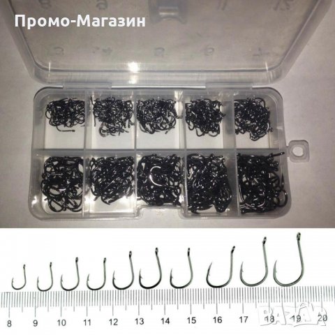 Комплект 500 броя куки за риболов в различен размер от 3 # до 12 #, снимка 5 - Такъми - 33026937