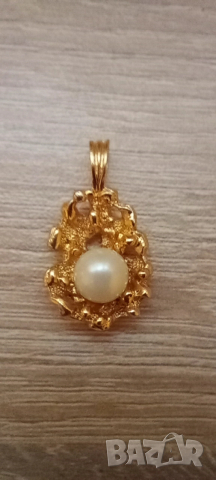 Медальон, висулка,позлатена; Седеф , снимка 4 - Колиета, медальони, синджири - 52702320