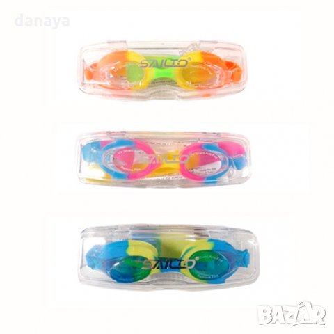 2033 Детски очила за плуване Рибки с UV защита тапи за уши в калъф, снимка 5 - Водни спортове - 32208600