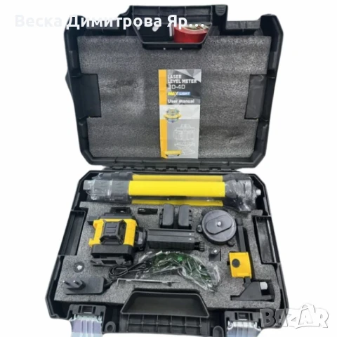 Самонивелиращ Лазерен Нивелир 4D с 16 Линии, Зелен Лазер, Тринога и Куфар, снимка 3 - Измервателни инструменти - 50538722