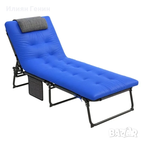 Шезлонг Outsunny, регулируема облегалка на 4 нива, снимка 2 - Градински мебели, декорация  - 51981812