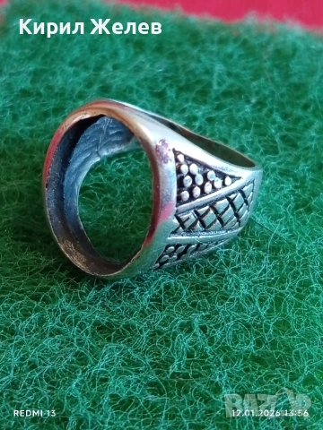 Ретро сребърен пръстен без основен камък орнаментиран майсторска изработка 53045, снимка 2 - Пръстени - 53072598