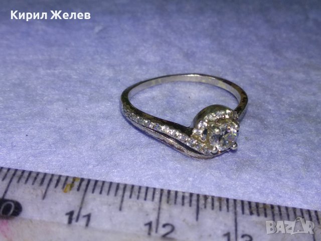 СКЪПОЦЕНЕН СРЕБЪРЕН ПРЪСТЕН СРЕБРО S925 с БЯЛА ПОЗЛАТА и ФАСЕТИРАНИ ЮВЕЛИРНО ЦИРКОНИ 40109, снимка 14 - Пръстени - 43308494
