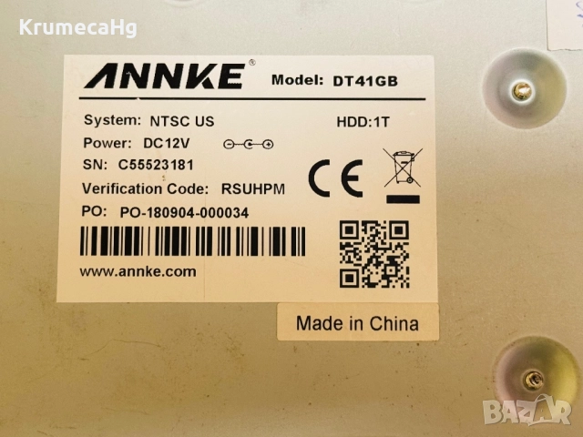 Annke DVR 4 Канален Рекордер за Видеонаблюдение, снимка 3 - Други - 52422413