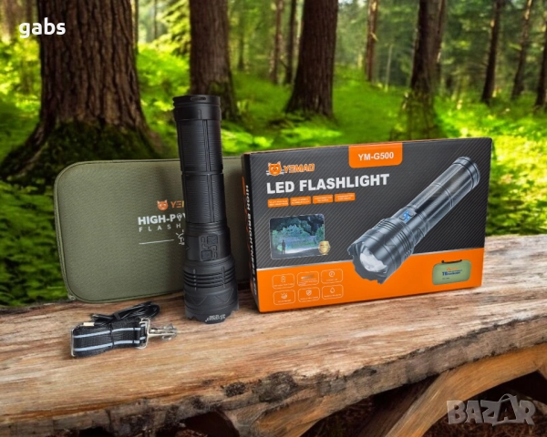 Супер мощен LED лазерен фенер YM-G500 и YM-G600/3200м/4000lm, снимка 2 - Къмпинг осветление - 51545223