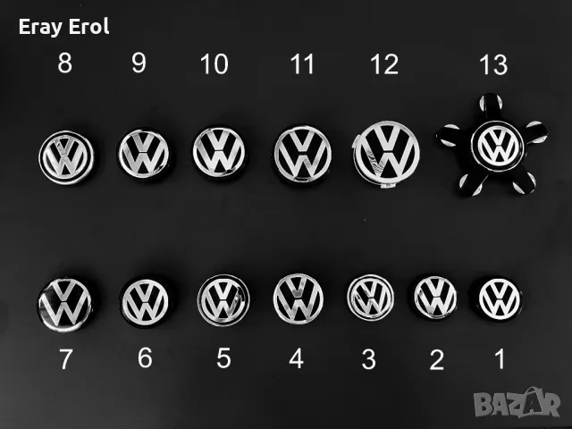 Капачки за джанти VW - Фолксваген (всички размери)