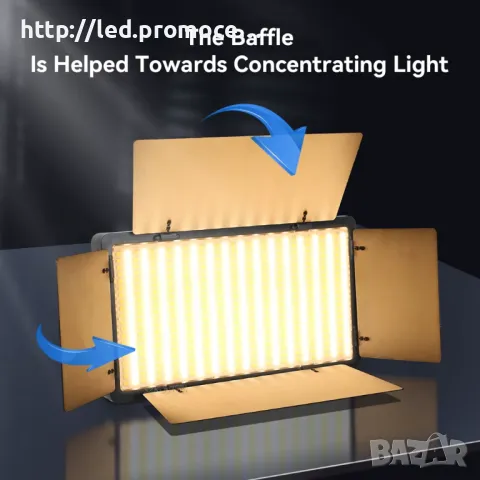 лампа Rl1200 12-инчова LED панелна светлина и стойка за триножник, снимка 3 - Прожектори - 49420605