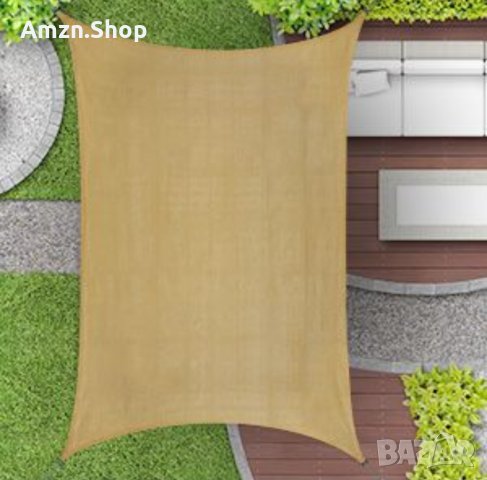 Слънцезащитно платно 4х6м тента , платнище за сянка мрежа против градушка сриваща засенчваща сенник, снимка 1