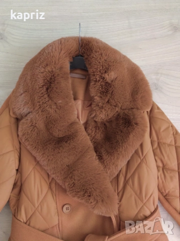 Ново кафяво дамско палто размер L , цена 80 лв, снимка 6 - Палта, манта - 52928816