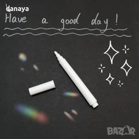 5905 Бели маркери за стъкло черна дъска и балони, снимка 4 - Ученически пособия, канцеларски материали - 50242976