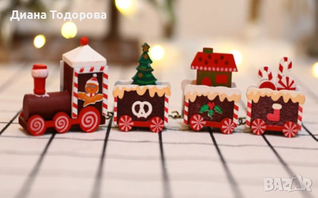 Коледно влакче за декорация и игра, снимка 3 - Влакчета, самолети, хеликоптери - 52643359