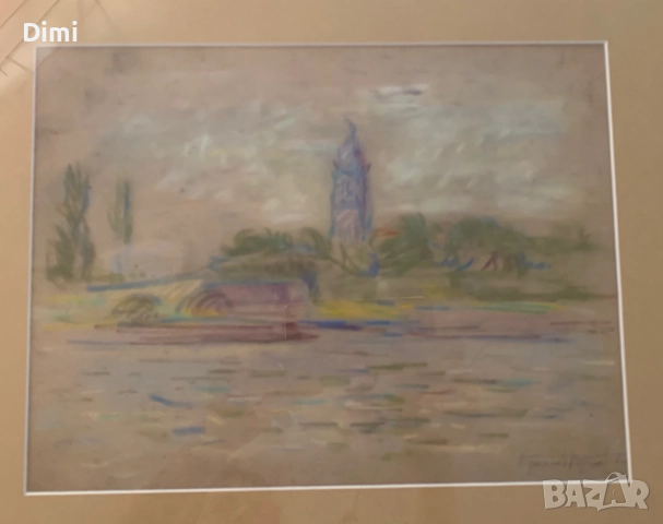 ПРЕСЛАВ КЪРШОВСКИ пастел, пейзаж, снимка 3 - Картини - 52802133