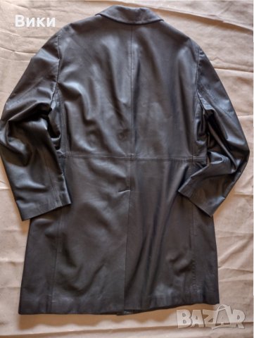Мъжко елегантно кожено палто / дълго сако Kenzo Homme, снимка 17 - Якета - 34870823