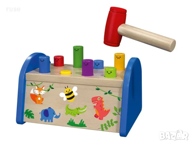 НОВИ! Дървен чук наковалня с повдигащ механизъм, снимка 2 - Образователни игри - 49963382