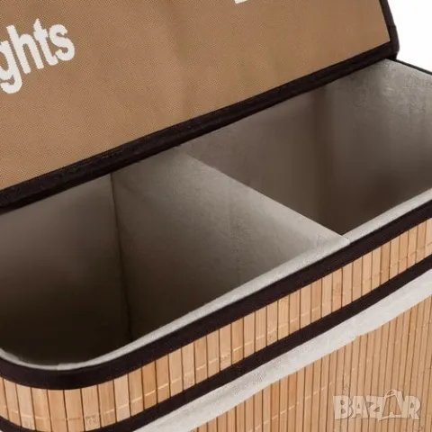 Бамбуков кош за пране с две отделения, снимка 8 - Други стоки за дома - 47996504