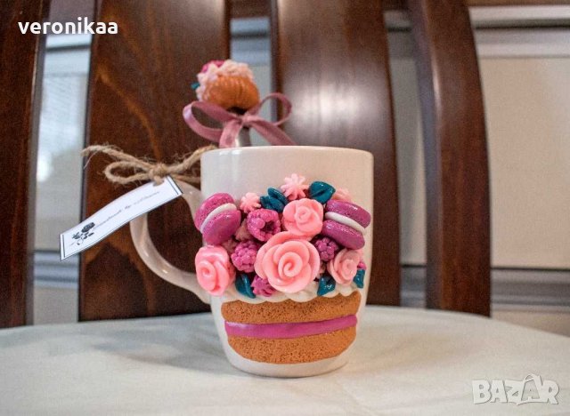 Чаша с лъжичка "Кексче" , снимка 2 - Чаши - 28948557