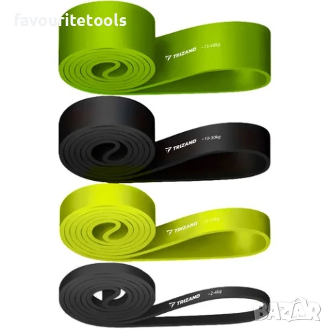 Комплект фитнес ластици Trizand 4 броя, снимка 7 - Други спортове - 51247174