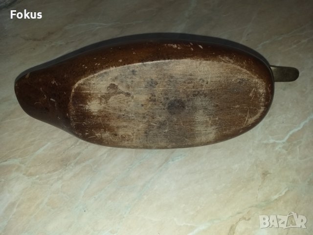 Страхотна стара дървена патица патка с бронзова човка, снимка 6 - Антикварни и старинни предмети - 43414176