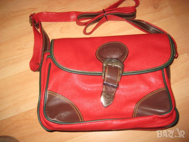 Чанта червена кожа