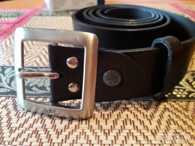 Мъжки кожен колан Art тъмнокафяв 110-120 см, снимка 3 - Колани - 33680845
