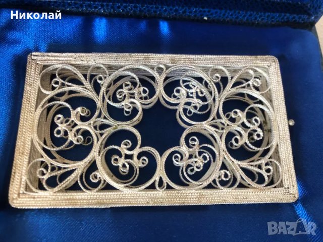 Визитник, руски сребърен филигран, ръчна изработка, сертификат, подаръчна кутия, нов идея за подарък, снимка 8 - Други - 47329994