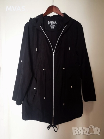 Дамски черен анорак парка дъждобран S M размер