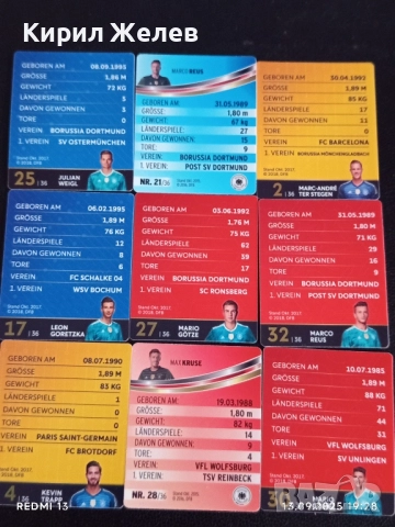 Колекционерски картички на футболисти МАРИО ГЬОТЦЕ,КЕВИН ТРАП, ЛИОН ГОРЕТЗКА 51033, снимка 9 - Колекции - 51703816