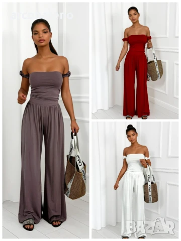 Дамски комплект от топ и панталон от вискоза Sicilia, 3цвята 