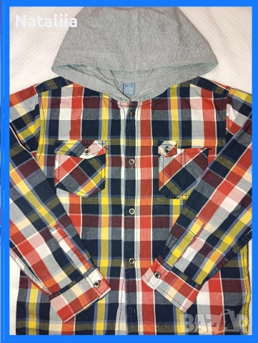 Стилна риза с качулка „Dopo Dopo Boys“ – 6–7 г. / 122 см, снимка 2 - Детски ризи - 52828241